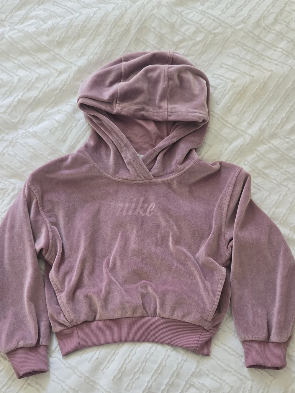 Nike Girls' Mauve Velvet Hoodie